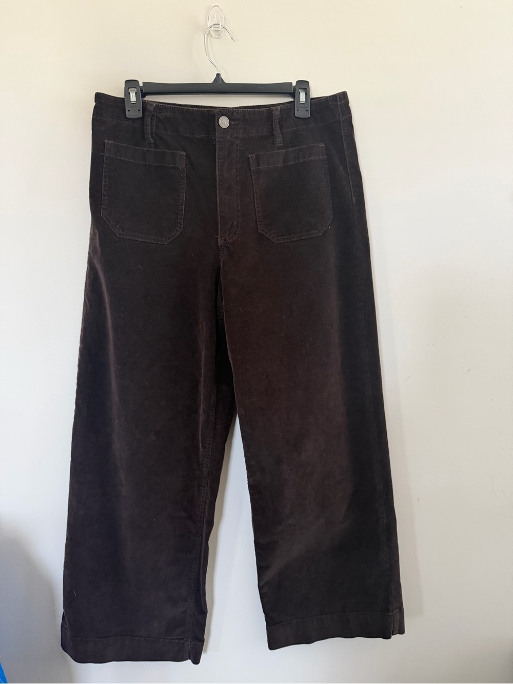 Code Bleu Dark Brown Corduroy Wide-Leg Trousers